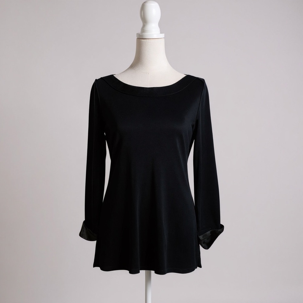 Chanel Black Employee Uniform Boatneck Top